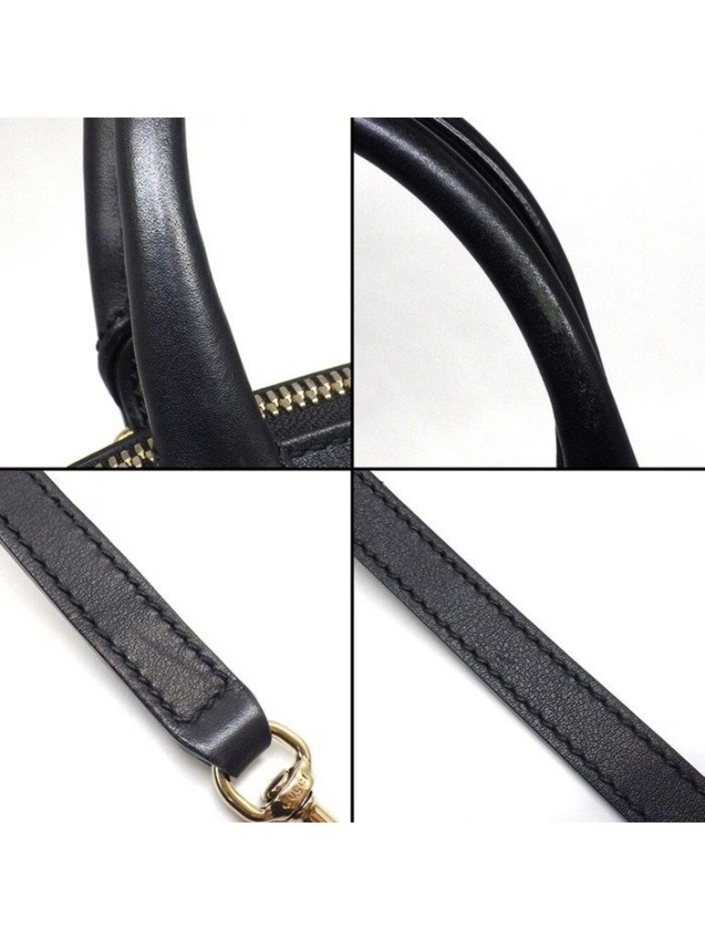 Gucci Shoulder Bag Mini Dome 2-Way Black Micro Guccissima Leather Gold - Picture 10 of 12